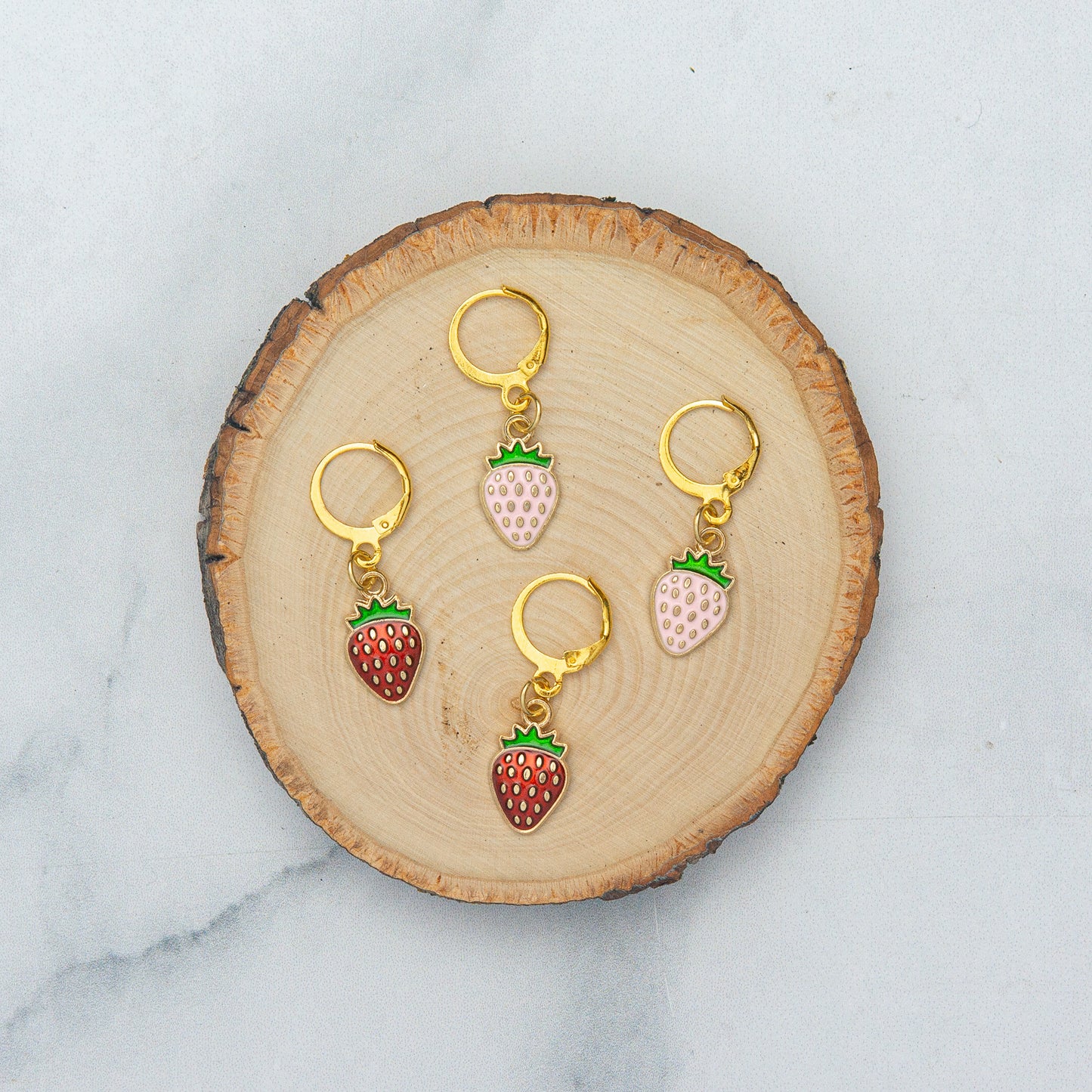 Strawberries Stitch Marker Set
