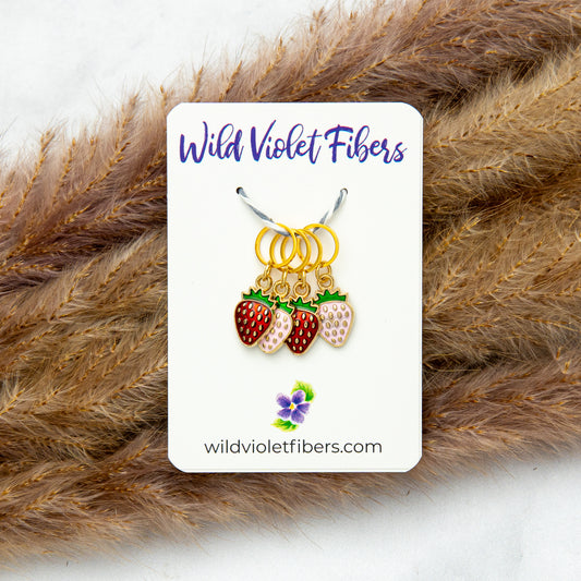 Strawberries Stitch Marker Set