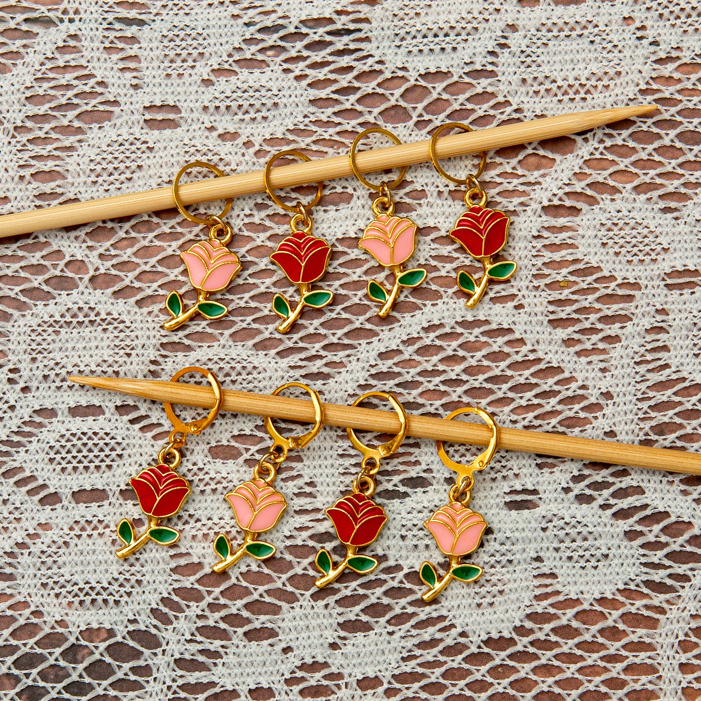 Rose Stitch Marker Set