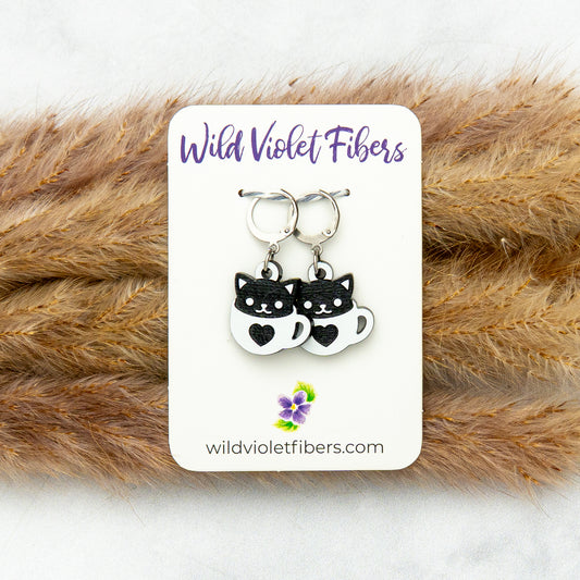 Café Cat Stitch Marker Set