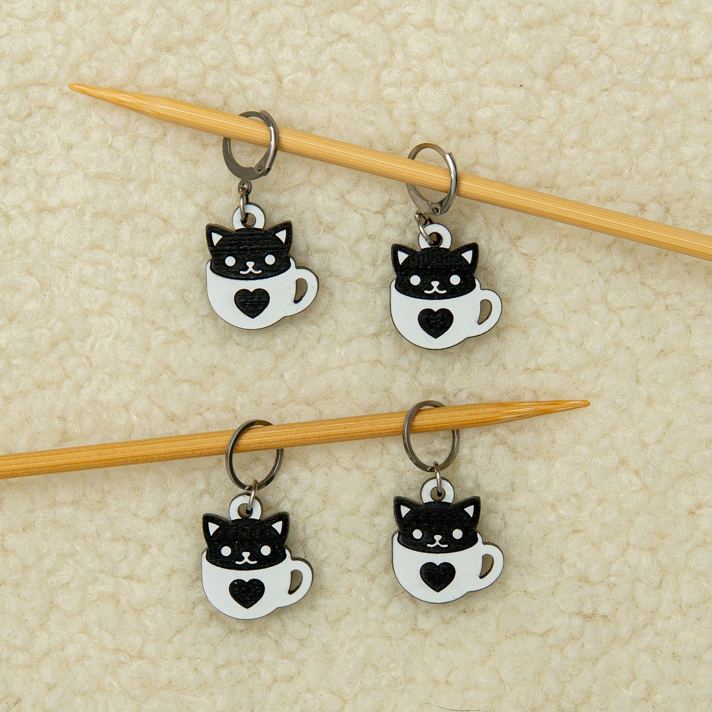 Café Cat Stitch Marker Set